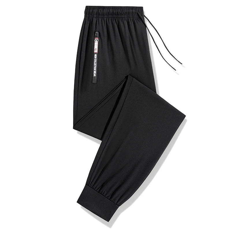 Men's Athletic Stretchy Quick Dry Pants with Zipper Pockets Lightweight Sweatpants for Outdoor Hiking Fishing Running Workout